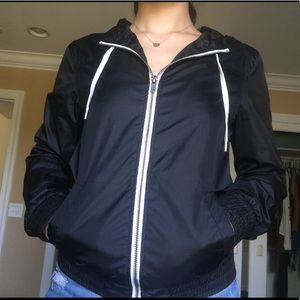 Black windbreaker